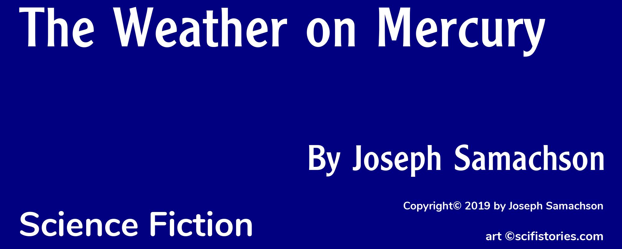 The Weather on Mercury - Cover