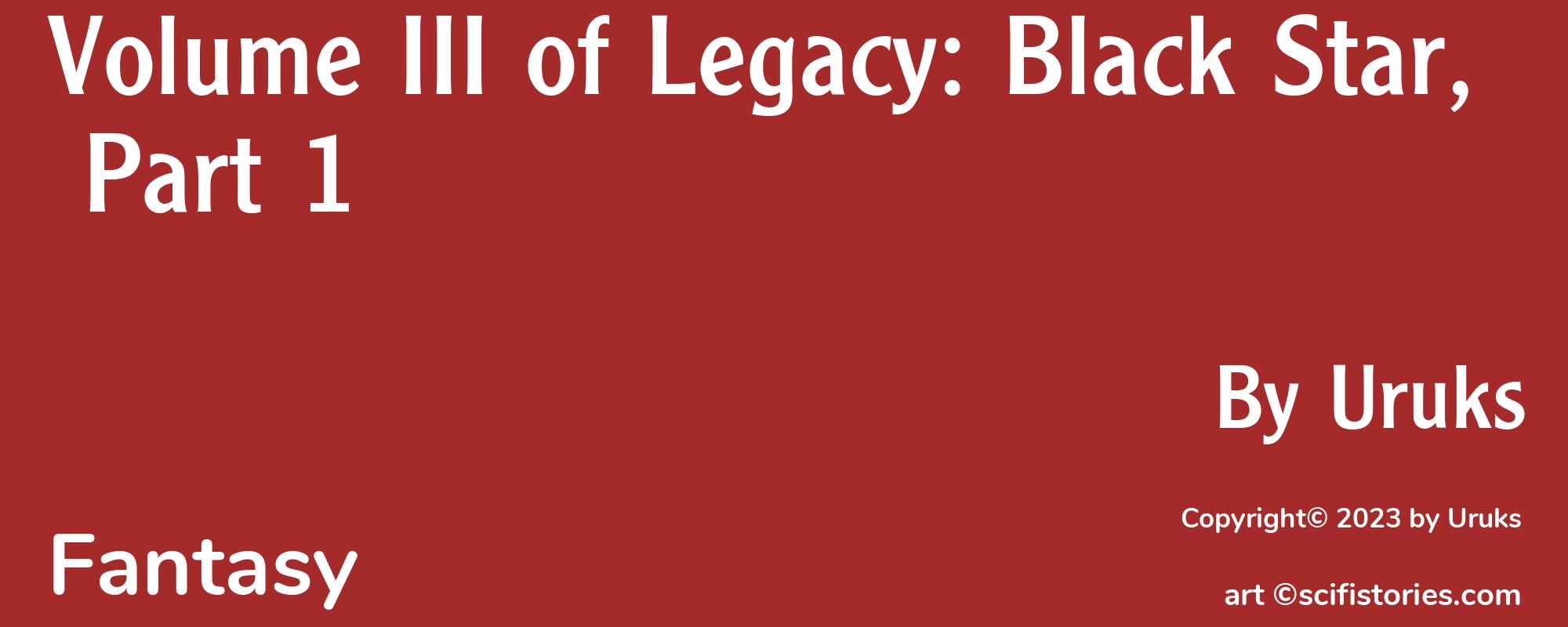 Volume III of Legacy: Black Star, Part 1 - Cover