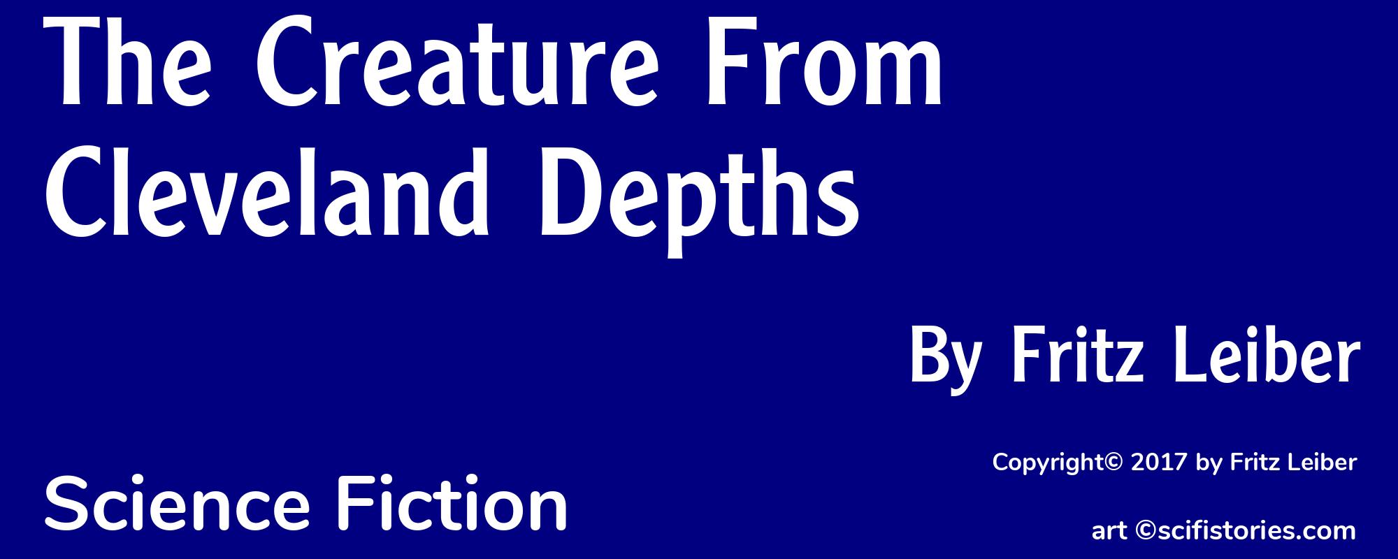 The Creature From Cleveland Depths - Cover
