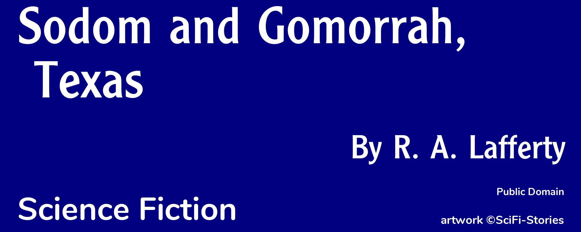 Sodom and Gomorrah, Texas - Cover