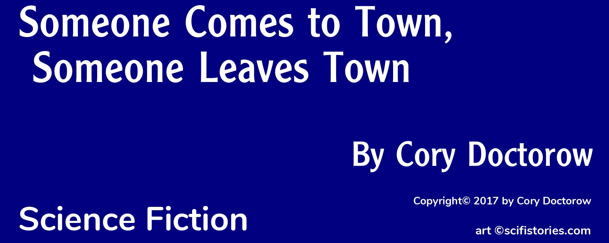 Someone Comes to Town, Someone Leaves Town - Cover