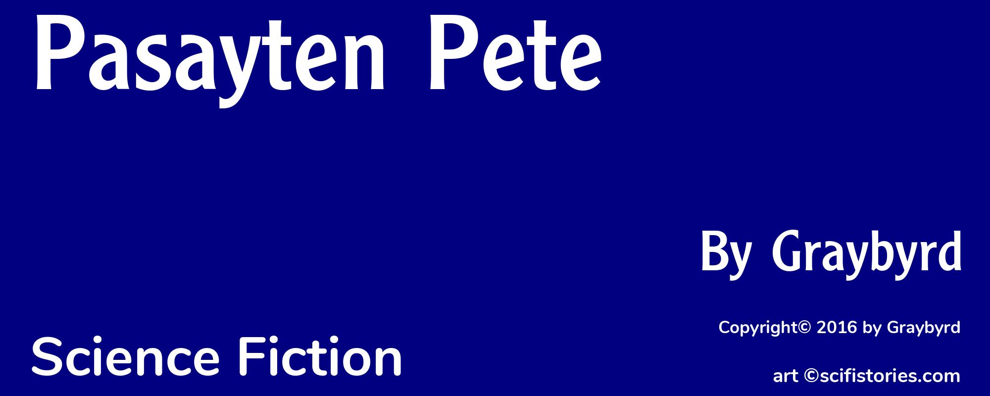 Pasayten Pete - Cover