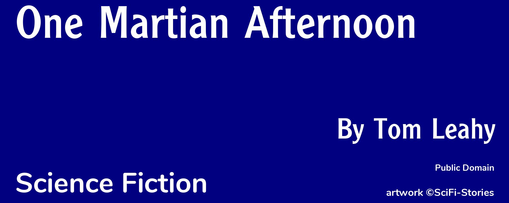One Martian Afternoon - Cover
