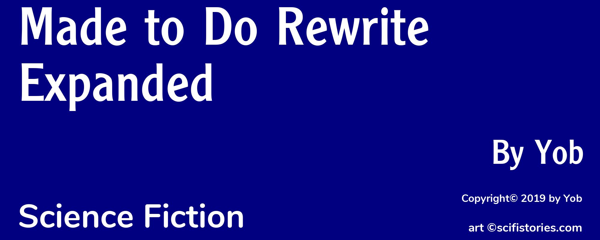 Made to Do Rewrite Expanded - Cover