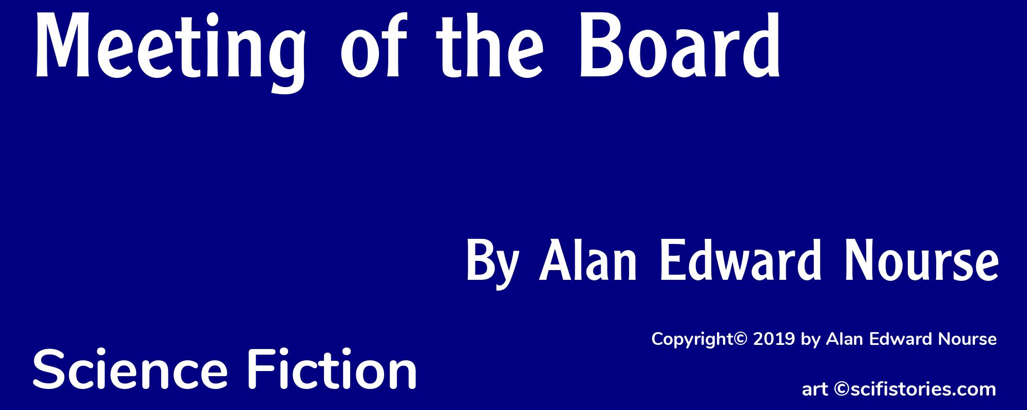 Meeting of the Board - Cover