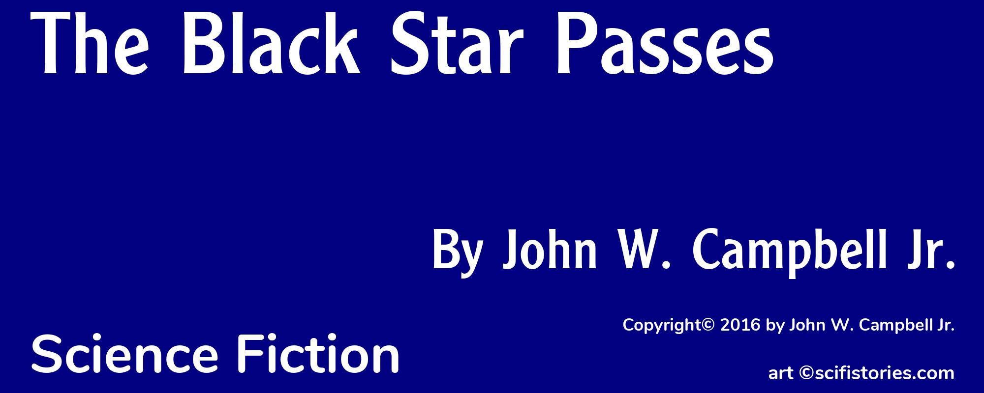 The Black Star Passes - Cover
