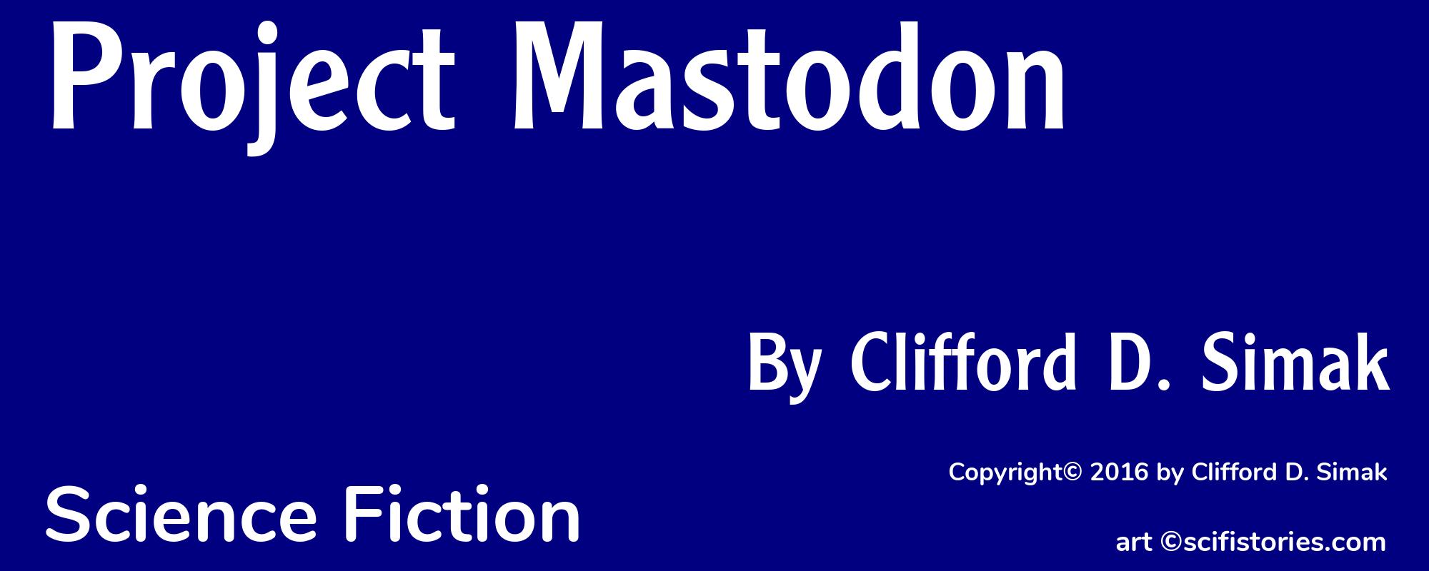 Project Mastodon - Cover