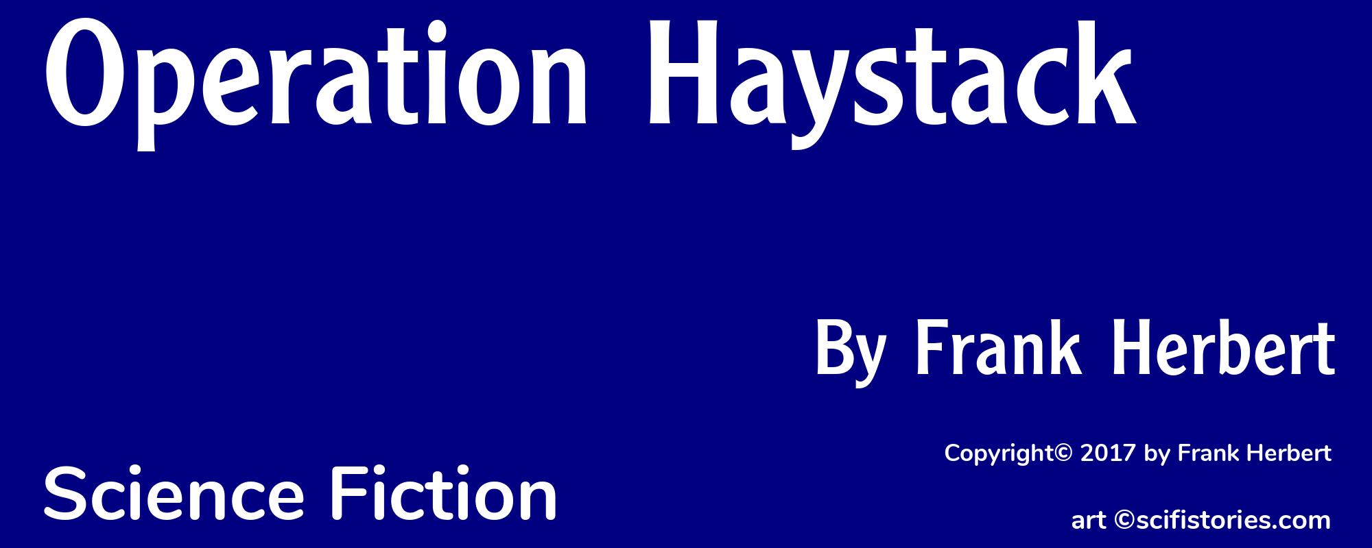 Operation Haystack - Cover