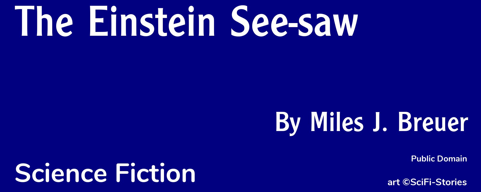 The Einstein See-saw - Cover