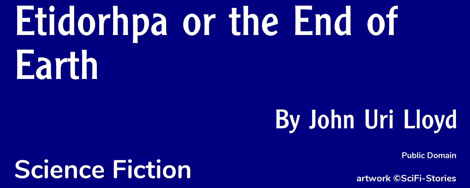 Etidorhpa or the End of Earth - Cover