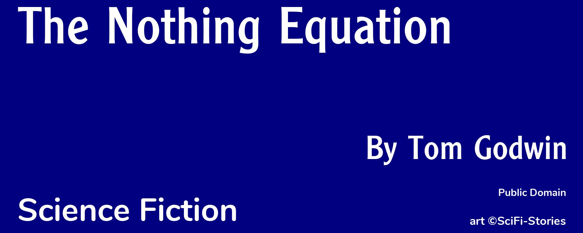 The Nothing Equation - Cover