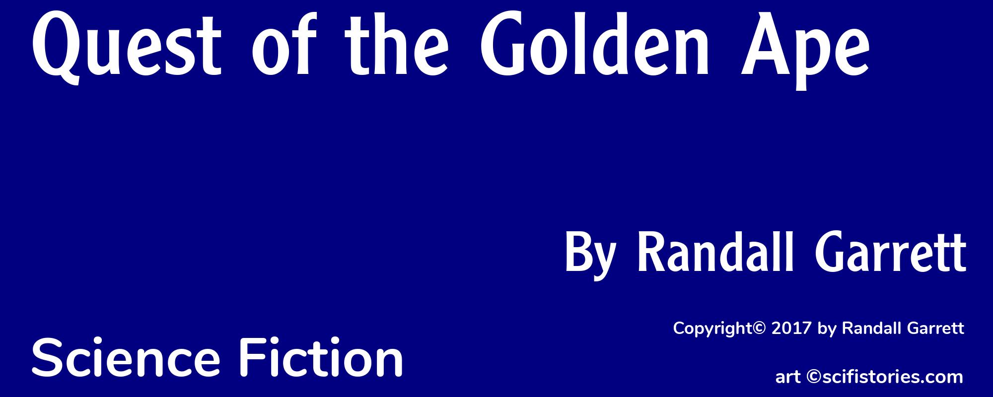 Quest of the Golden Ape - Cover