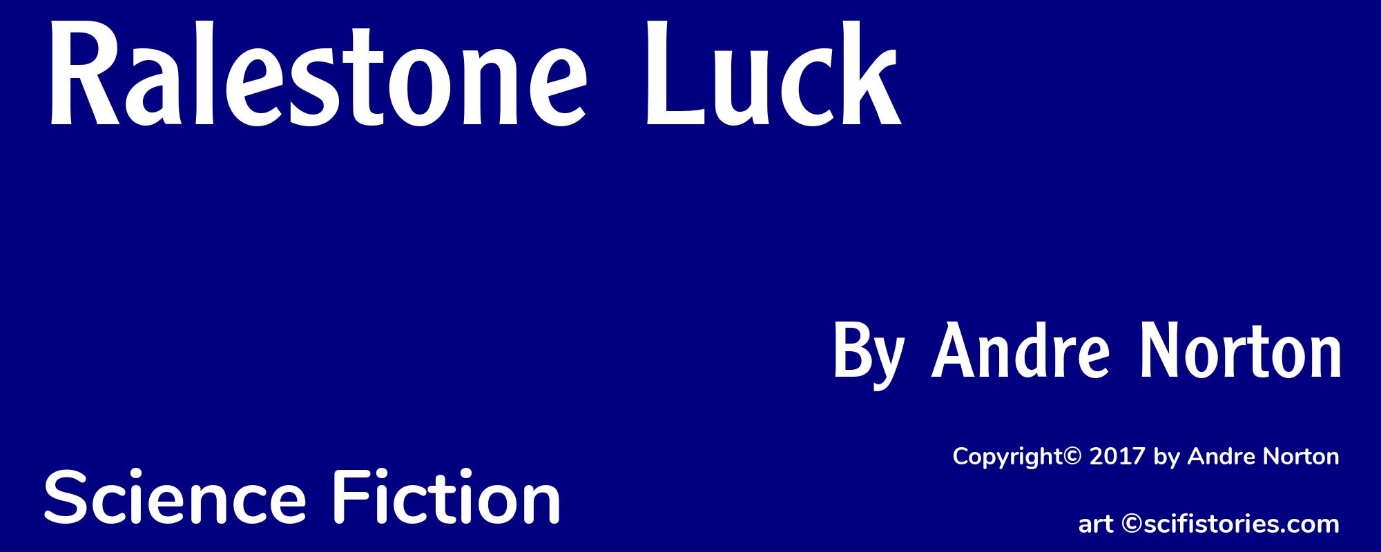 Ralestone Luck - Cover