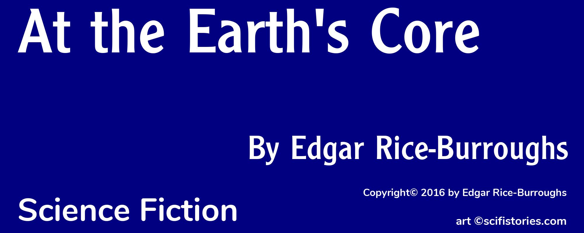At the Earth's Core - Cover