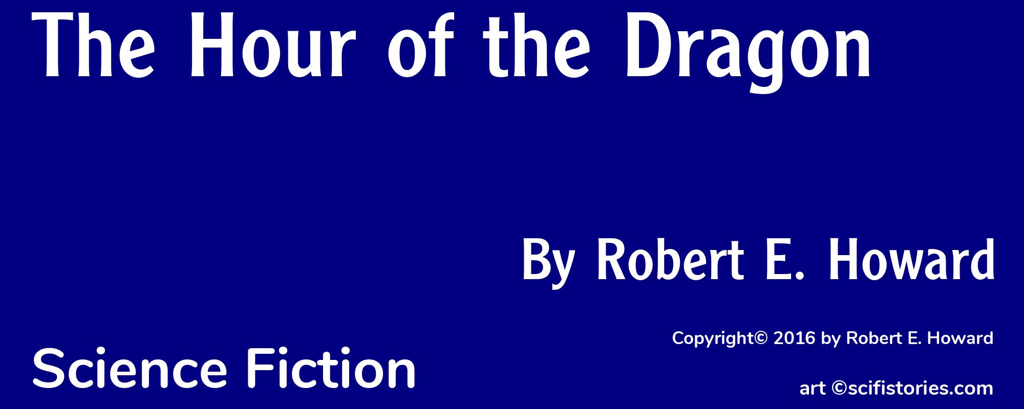 The Hour of the Dragon - Cover