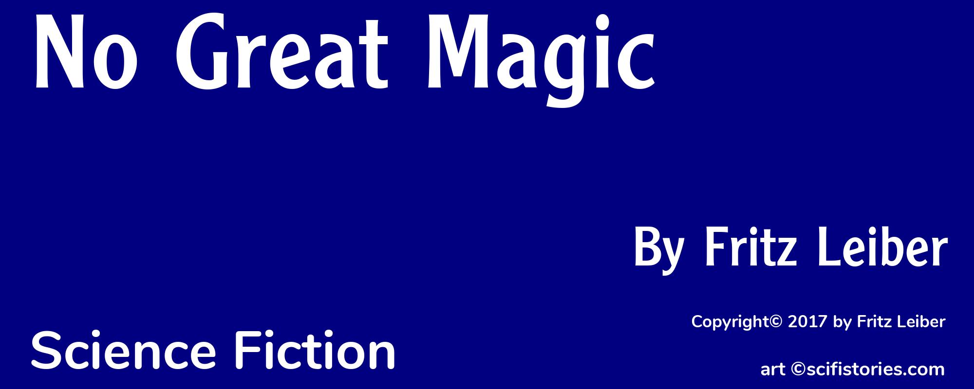 No Great Magic - Cover