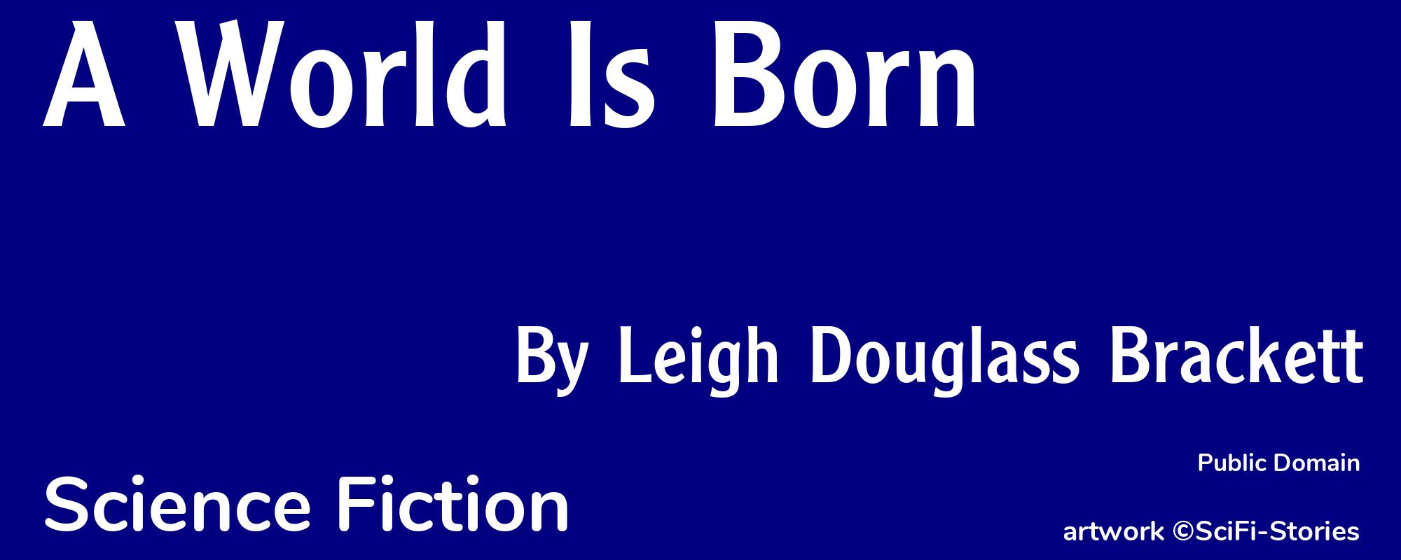 A World Is Born - Cover