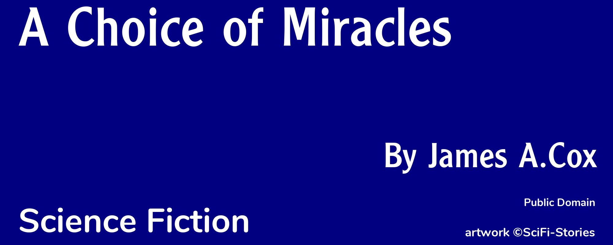 A Choice of Miracles - Cover