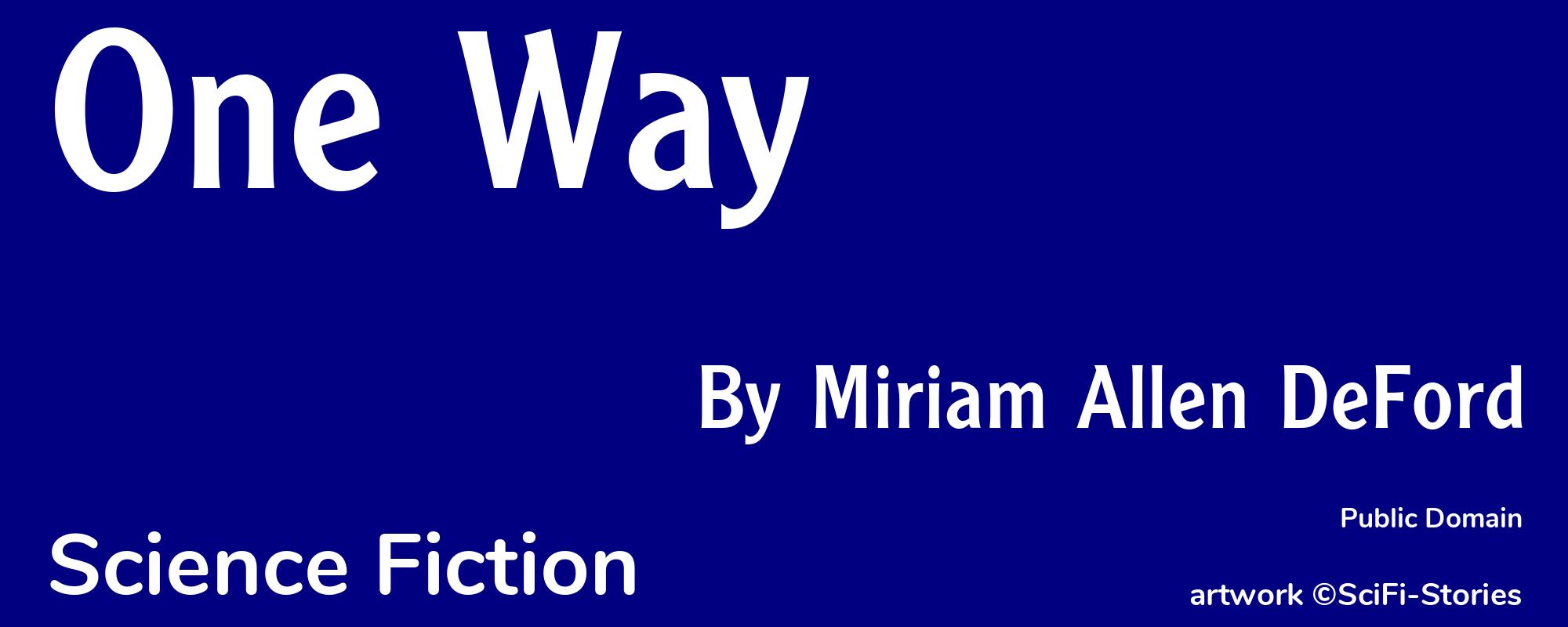 One Way - Cover